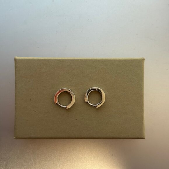 Sterling Silver Huggie Earrings - Picture 2 of 3